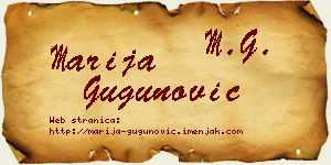 Marija Gugunović vizit kartica